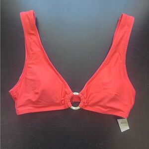 Aerie coral Bikini Topwith Ring Detail